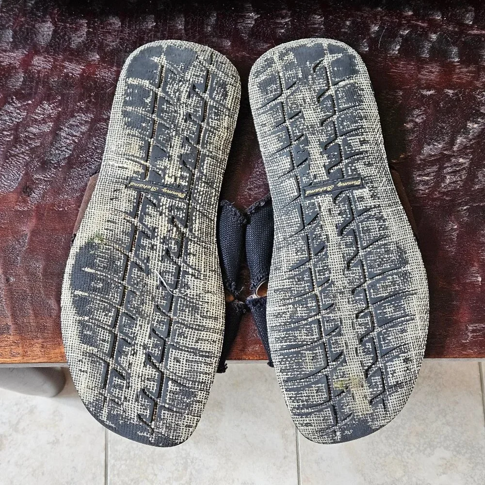 Tommy Bahama Turks Leather Sandals, Black/Brown, Sz 13 - Picture 7 of 13